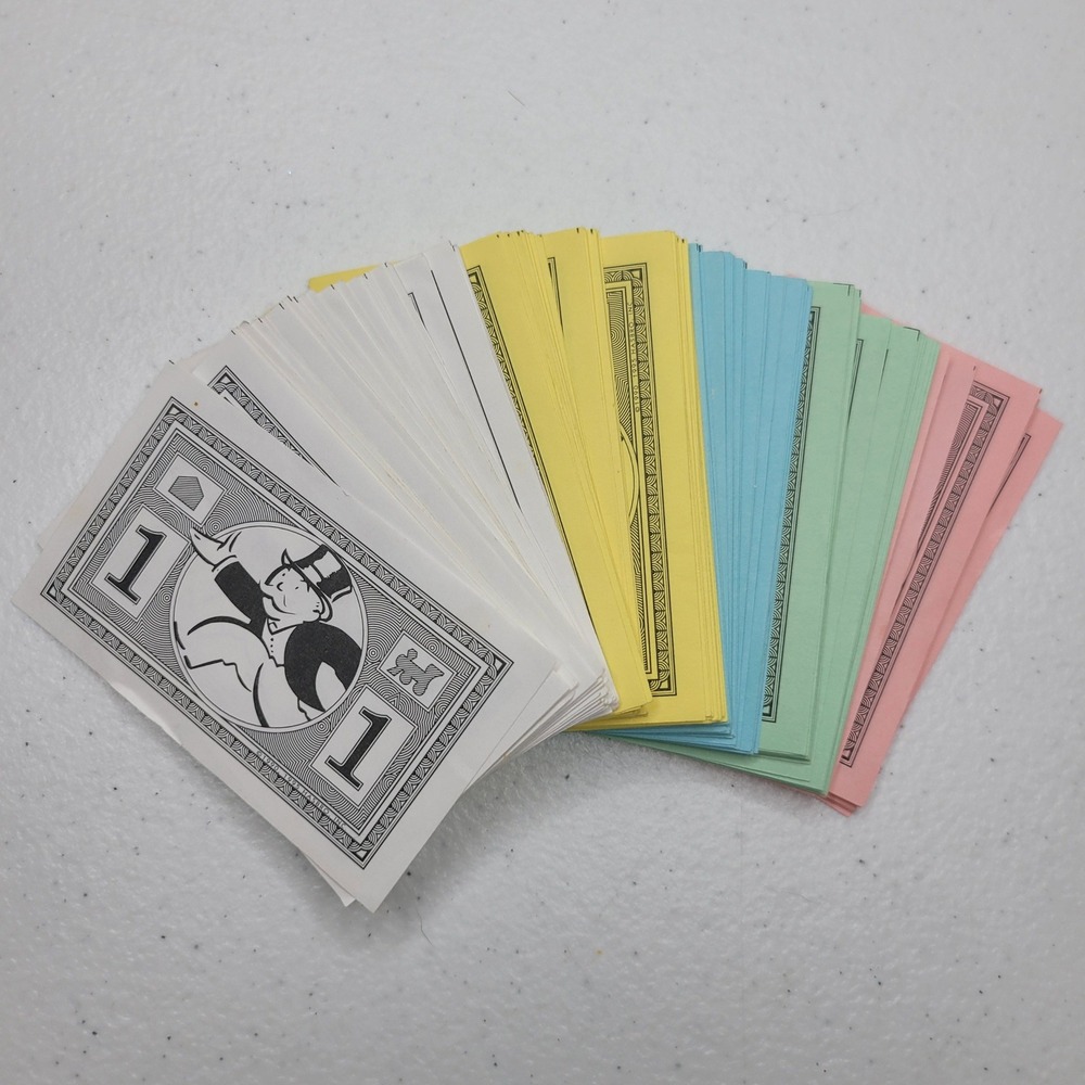Monopoly Junior Board Game Replacement Play Money Cash Set Multi-Color Paper